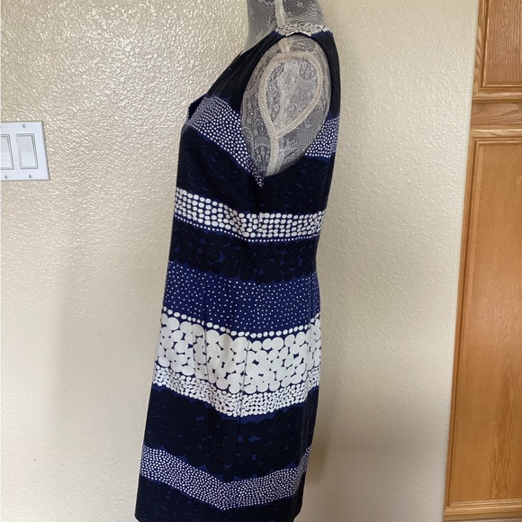 Marimekko Banana Republic Linen Blend Navy Blue Sleeveless Dress - Picture 2 of 11